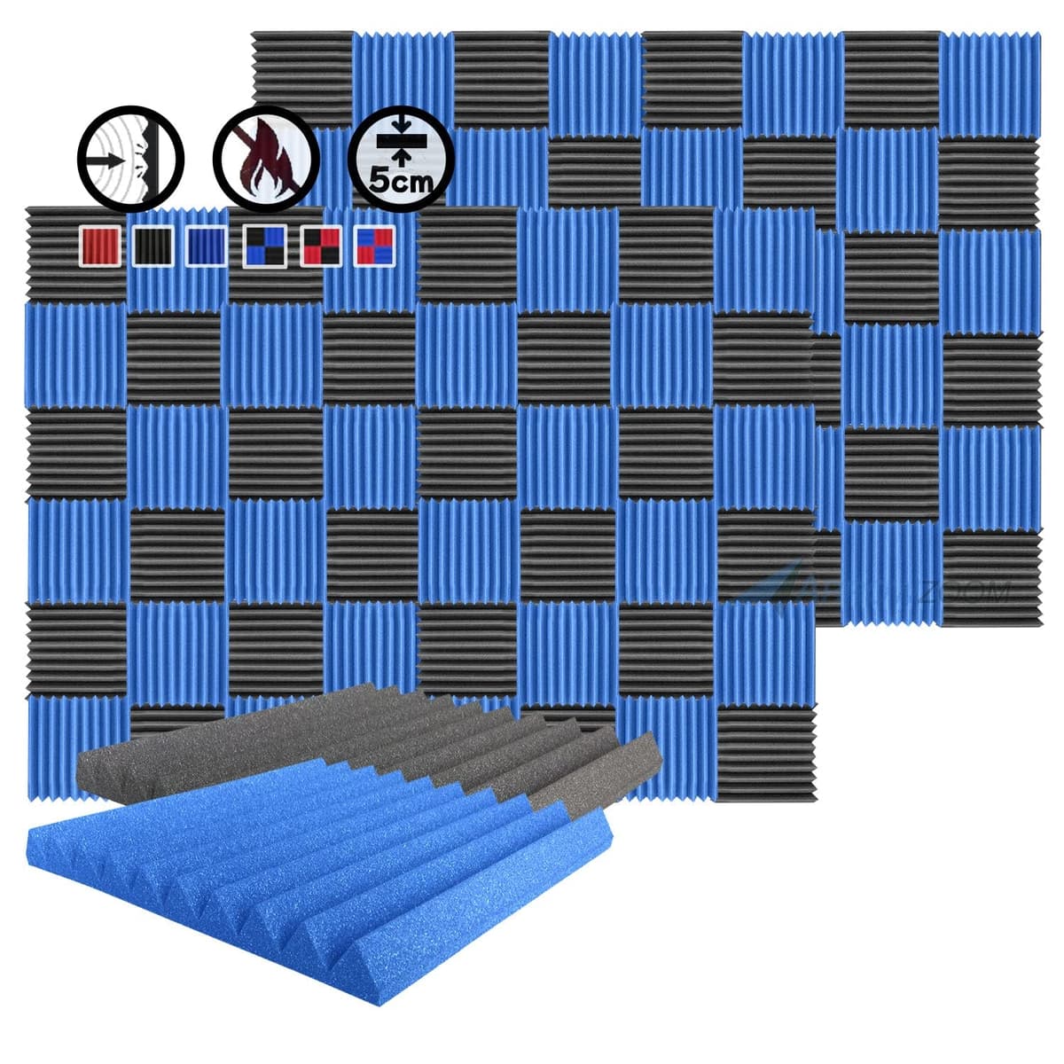 Arrowzoom Super Dash 96 piezas 50x50x5 cm Wedge acústico negro y azul DD1134 DPC8258