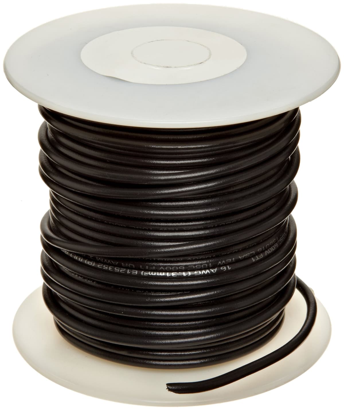 Small Parts Cable comercial Arcor UL1015, 16 AWG, negro, spool 100' BC16-0