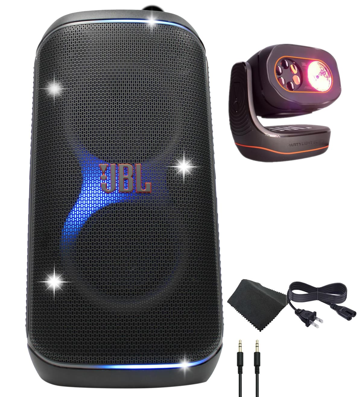 JBL PartyBox Club 120 Altavoz - 160W Portátil Inalámbrico Resistente a Salpicaduras + Luz de Fiesta Haz + Cable AUX + Paño de Microfibra JBLPARTYBOX120AMPB_EDI_1