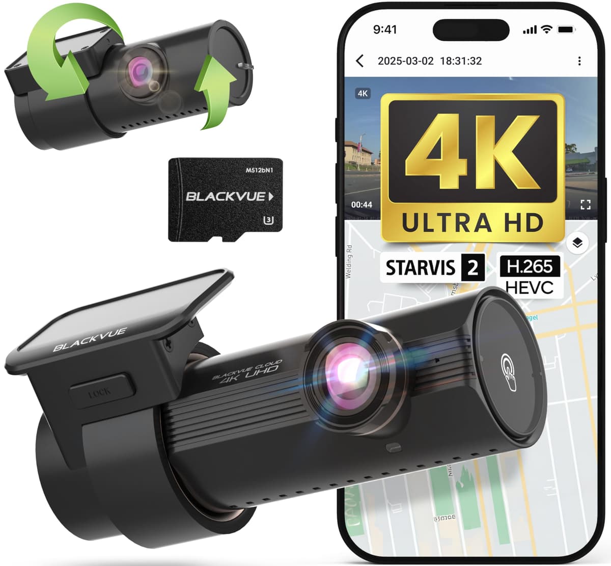 BlackVue DR970X-2CH Plus 64GB - Dash Cam 2 canales 4K + STARVIS 2