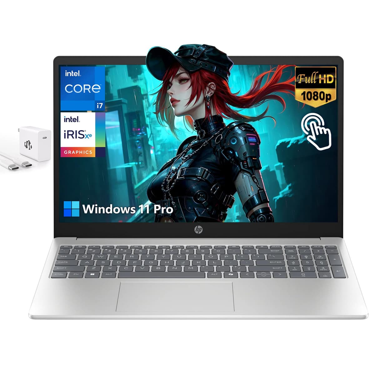 HP portátil empresarial táctil 15.6", 64GB RAM 1TB SSD Intel i7-1355U de 10 núcleos (mejor que i9-10880H), Intel Iris Xe, FHD para estudiantes universitarios estudio-casa con cámara web privada Wi-Fi 6 Win 11 Pro