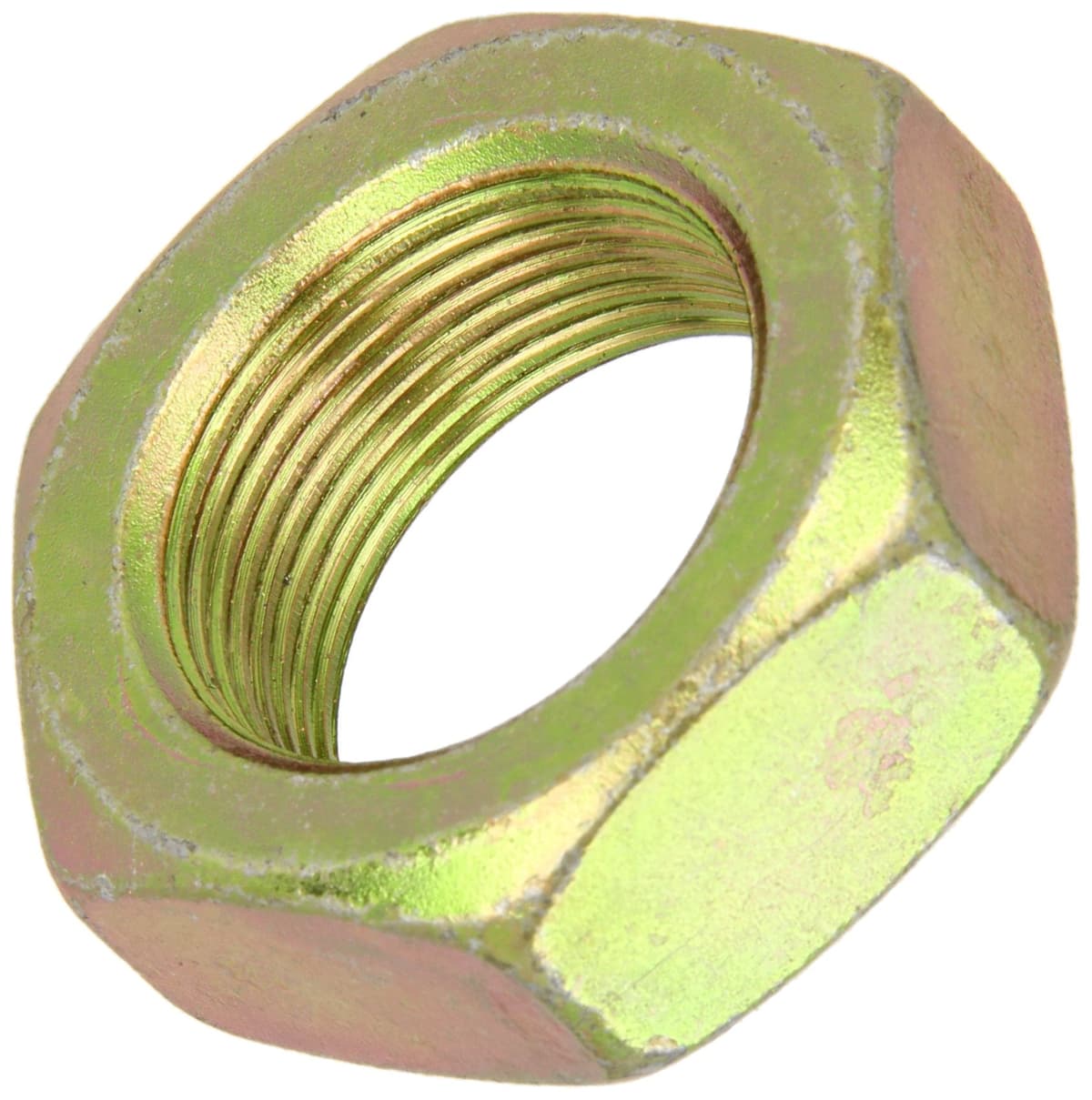 Tuerca jam hexagonal Small Parts 50NJ8 acero grado 8, zinc amarillo-cromado, ASME B18.2.2, 1/2"-13, 3/4" ancho entre caras, 5/16" espesor (Paquete x25)