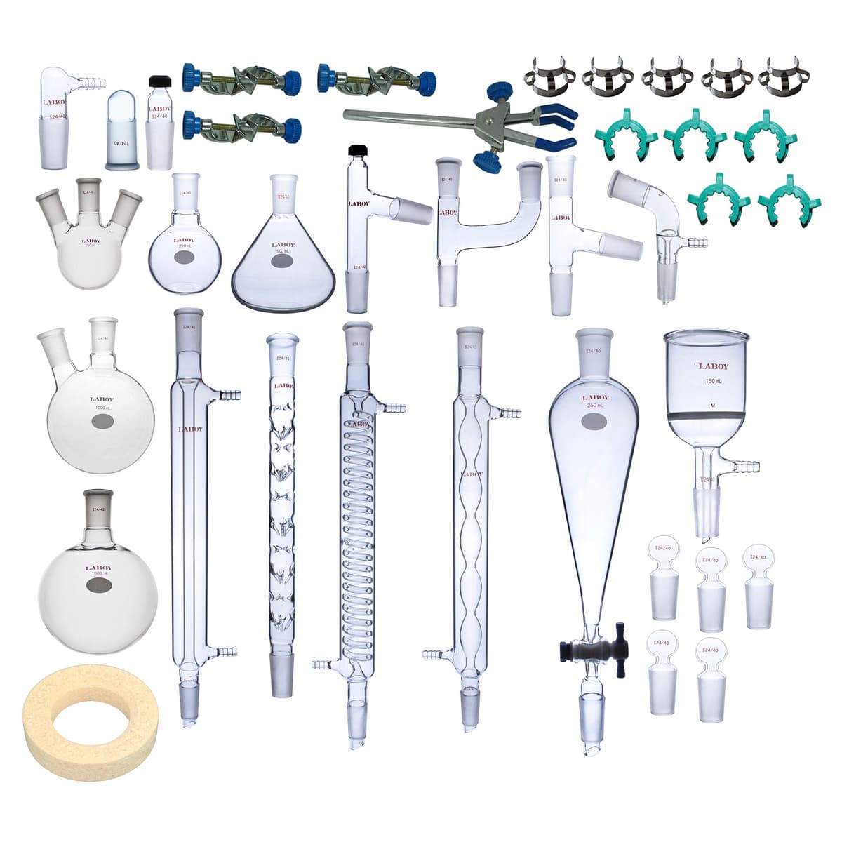 Kit de Vidriería Avanzada para Química Orgánica Laboy (38 piezas) HMK244033