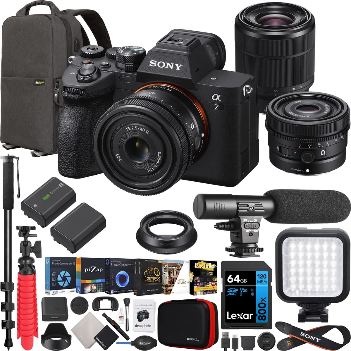 Sony a7 IV Full Frame Mirrorless Camera Body + 2 Lens Kit (40mm & 28-70mm) E40SNILCE7M4KB11