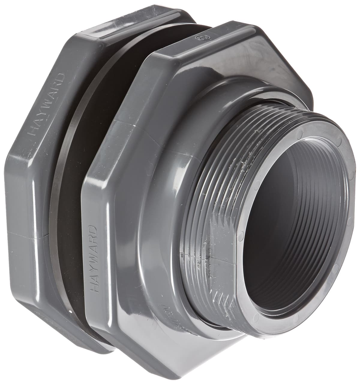 Hayward BFA1040TFS Flange Bulkhead Fitting 4" Rosca x Rosca, PVC con Sellos FPM