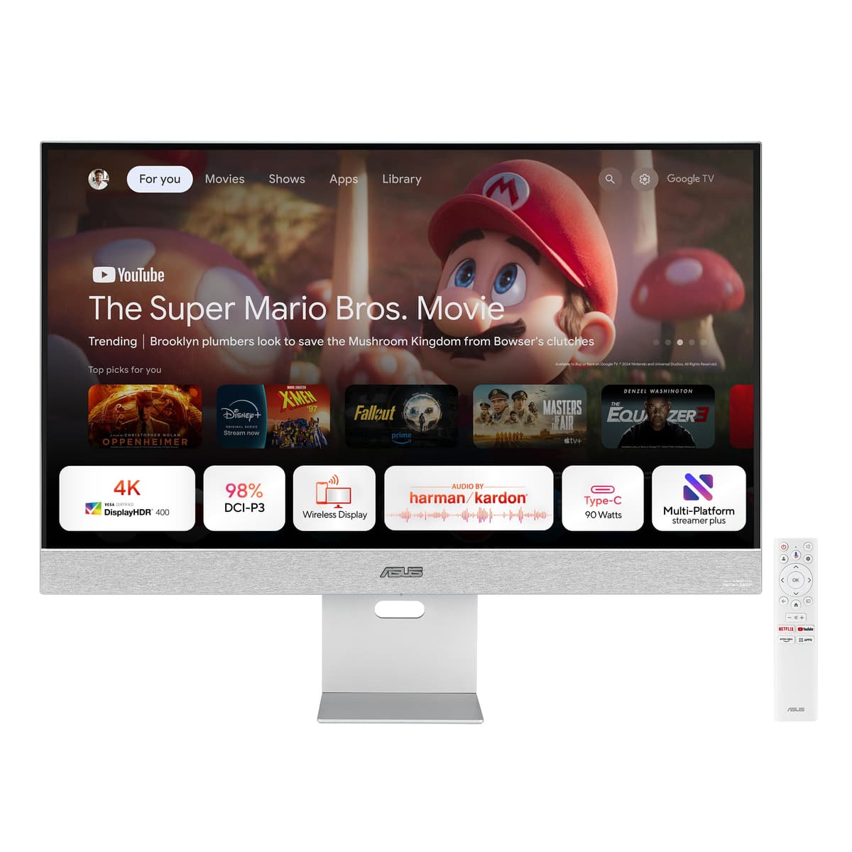 ASUS ZenScreen MS32UC Monitor inteligente 31.5" 4K UHD (3840x2160) IPS con Google TV, altavoces Harman Kardon y USB-C (90W PD)