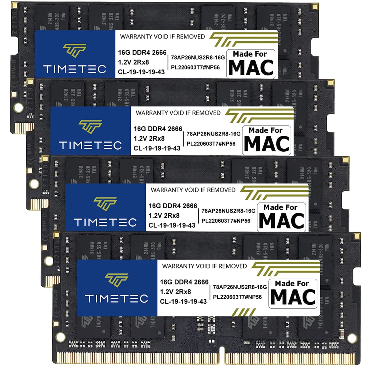 Timetec KIT de 64 GB (4x16 GB) Compatible con Apple DDR4 2666 MHz para iMac 27" Retina 5K Mid 2020 (20, 1/20, 2) / Mid 2019 (19, 1) PC4-21333 / PC4-21300 CL19 SODIMM Memoria RAM para Mac 78AP26NUS2R8-16GK4