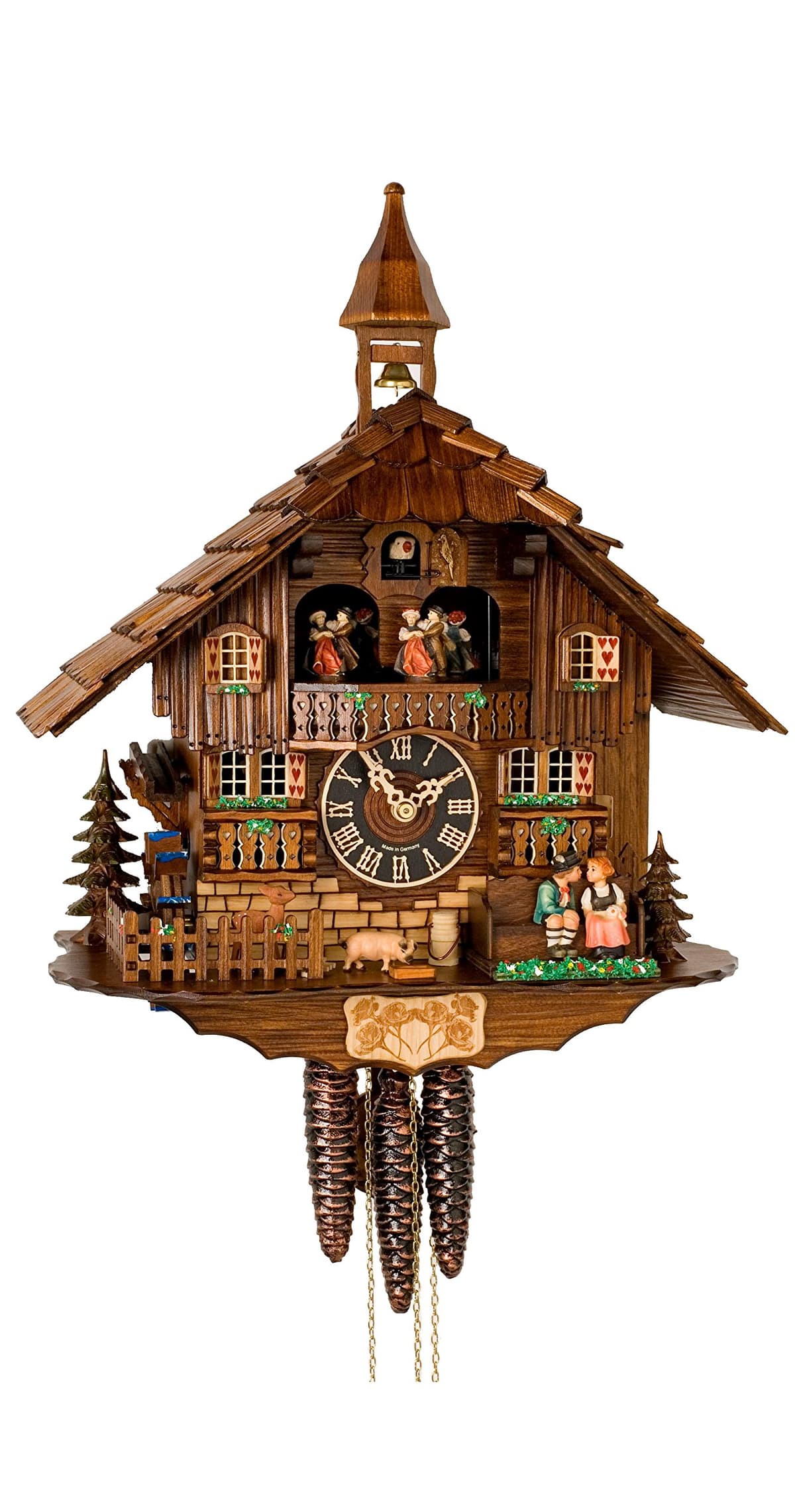 Hönes Reloj Cucú Pareja Besándose con Rueda y Molino HO 638T