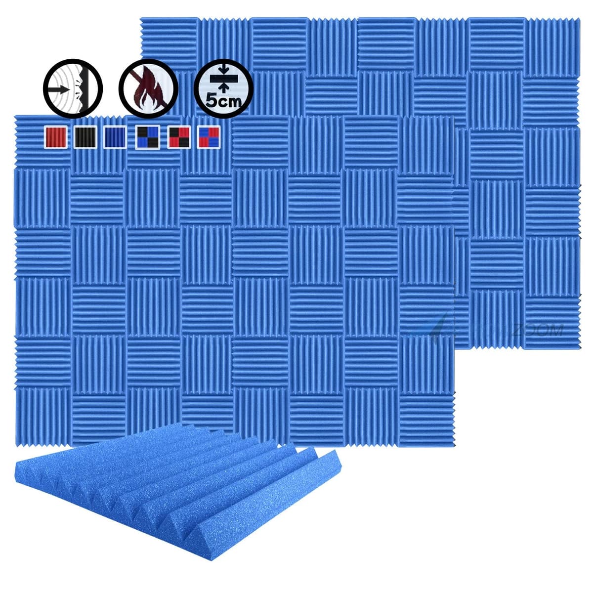 Arrowzoom Super Dash 96 Piezas Paneles Acústicos Wedge 50x50x5 cm (Azul) DD1134 DPC8152