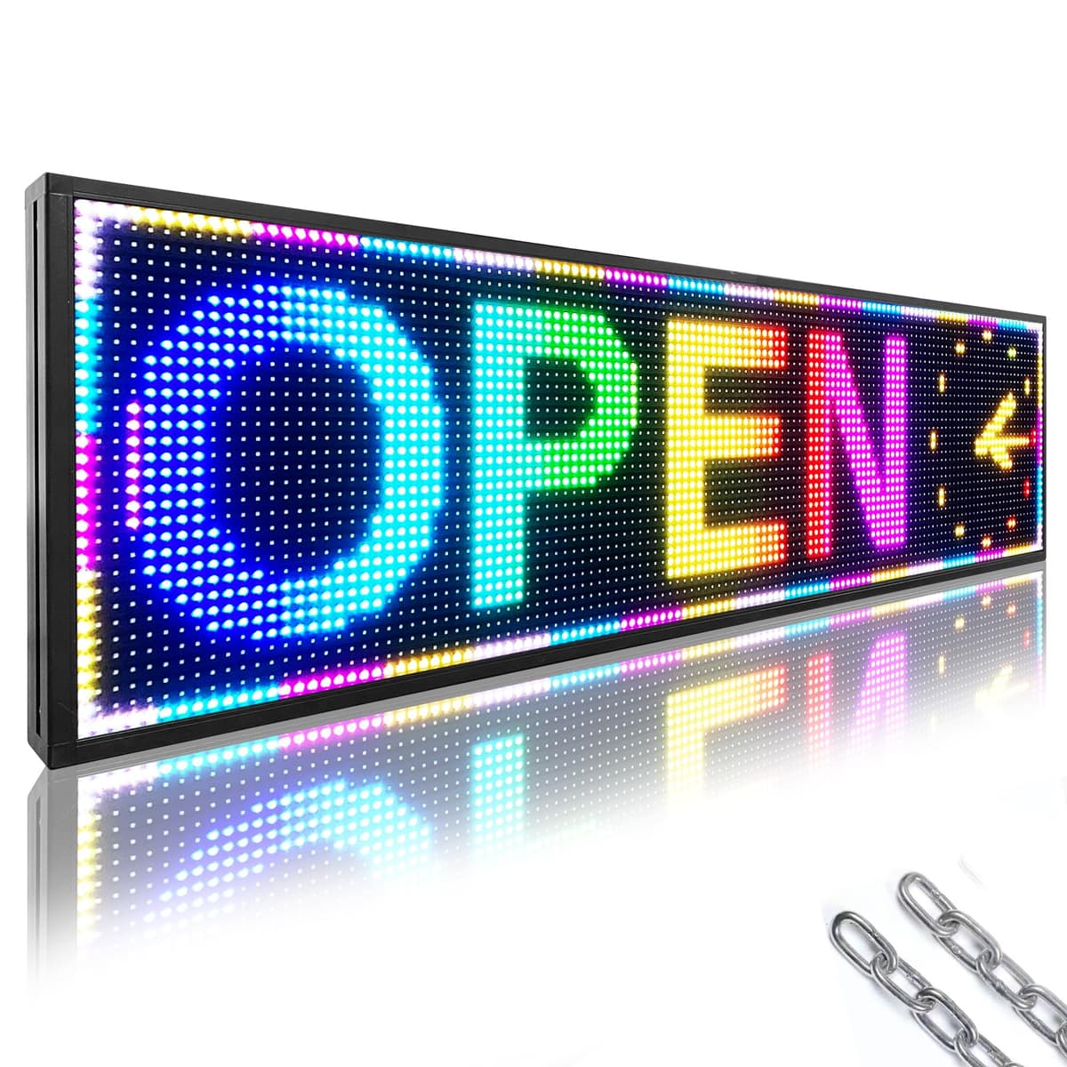 IFHSHYH Cartel LED Programable P10 RGB Exterior 65x14" WiFi para Mensajes y Publicidad YST-015