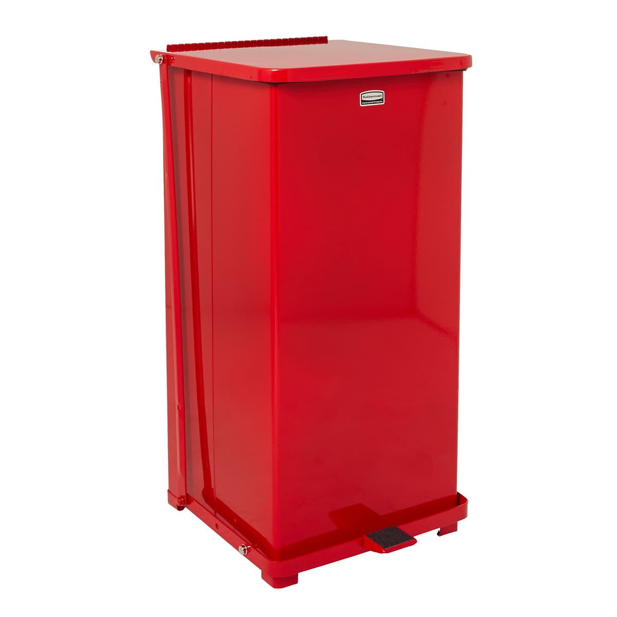 Rubbermaid Defenders Step Can FGST24ERBRD, 24 gal, rojo, forma cuadrada