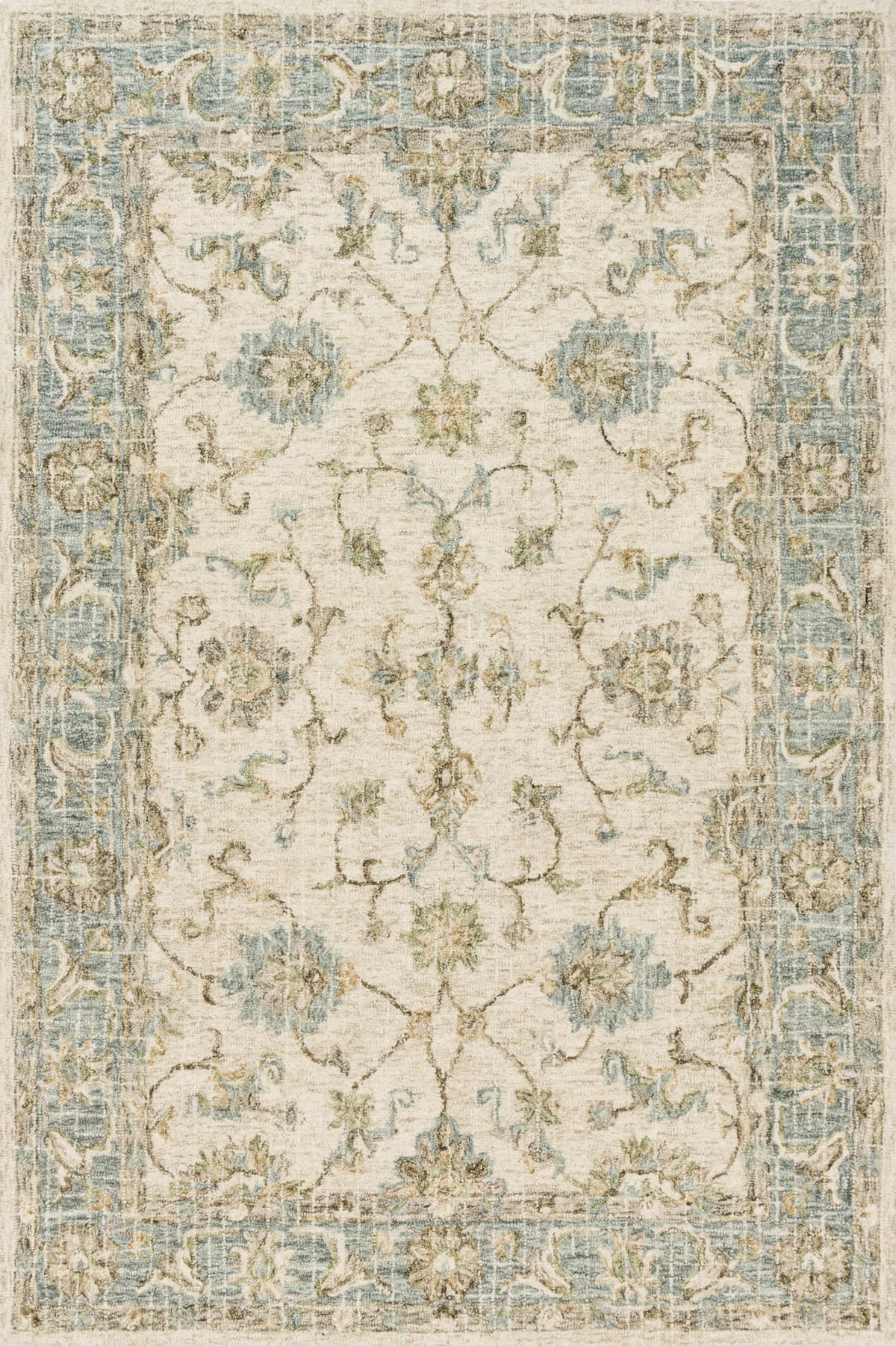 Loloi Julian 5'-0" x 7'-6" Area Rug in Ivory/Spa - Classic Design Indoor Rug JULAJI-06IVSP