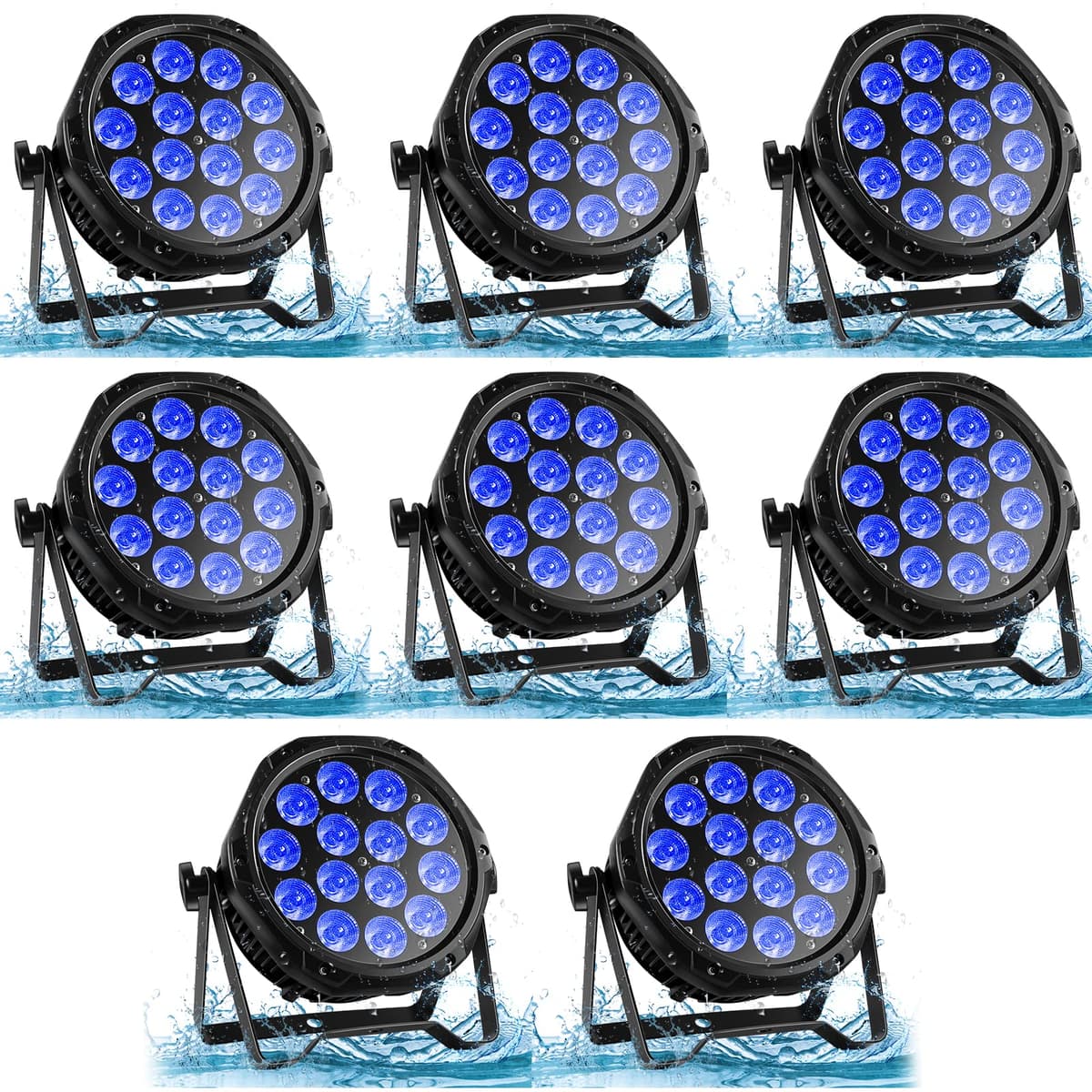 HOLDLAMP Luz Par LED IP67 RGBW 14 LEDs 210W para Exterior, DMX (Paquete x8) ZQ01072