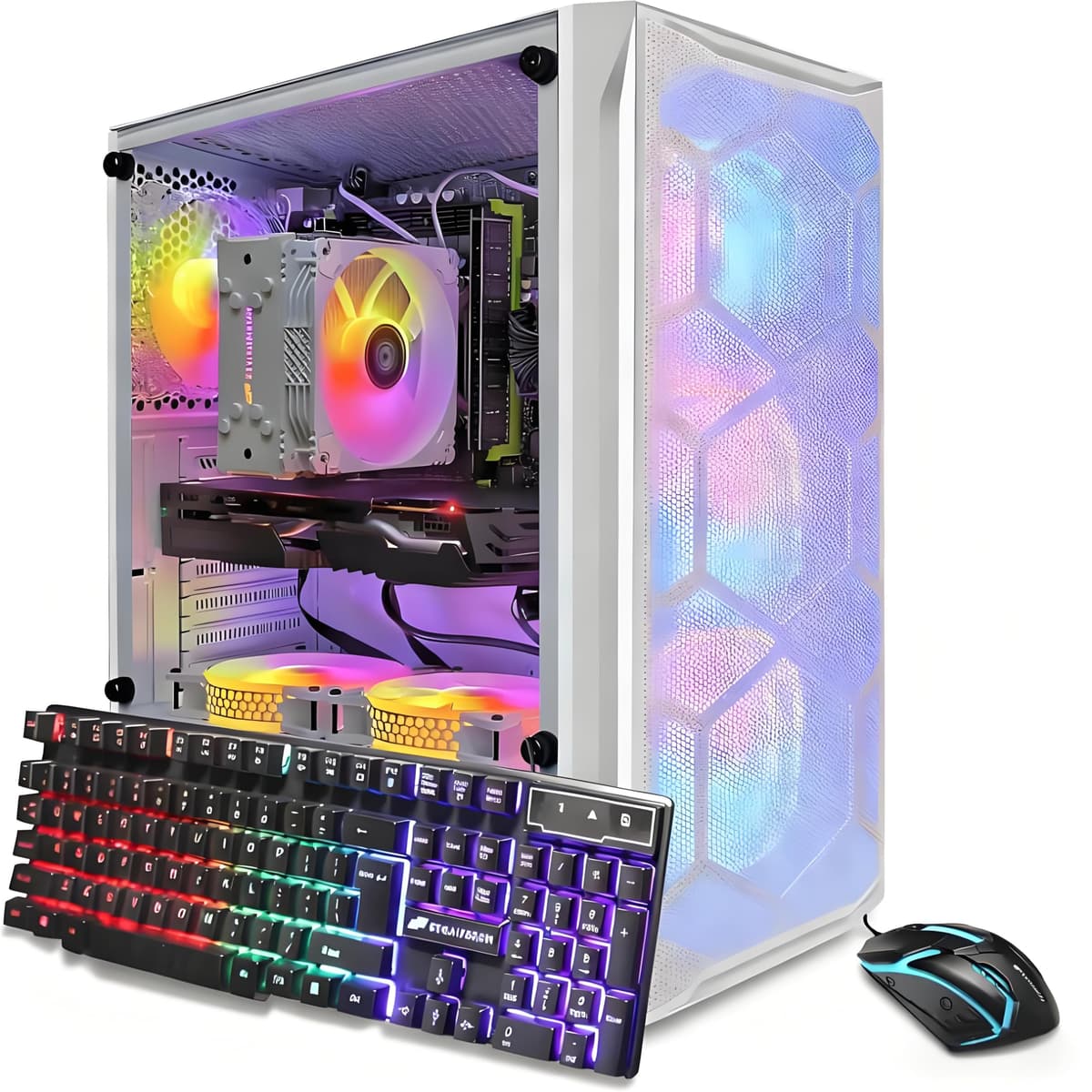 PC de Escritorio STGAubron Gaming, GeForce RTX 2060 Super 8GB, AMD Ryzen 7 Pro 2700 hasta 4.1GHz, 16GB DDR4, SSD 1TB, WiFi, BT 5.0, 6 ventiladores RGB, Windows 11 Home ABR1722