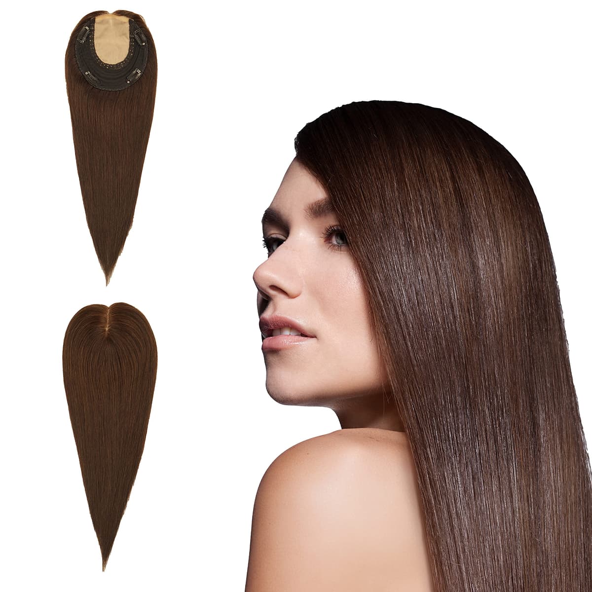 Briiwii Hair Topper Silk Top 6x6.5" 14" #2 Dark Brown BLT-PS1701