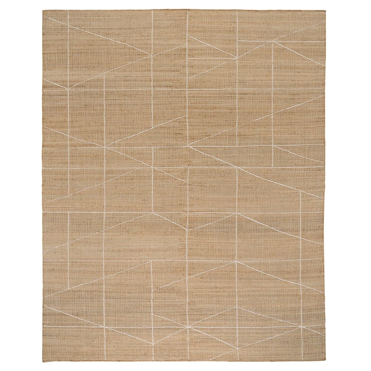 Dash & Albert Judson Jute Natural/Ivory Rug 7.5 x 9.5 ft con patrón gráfico DA1850-810