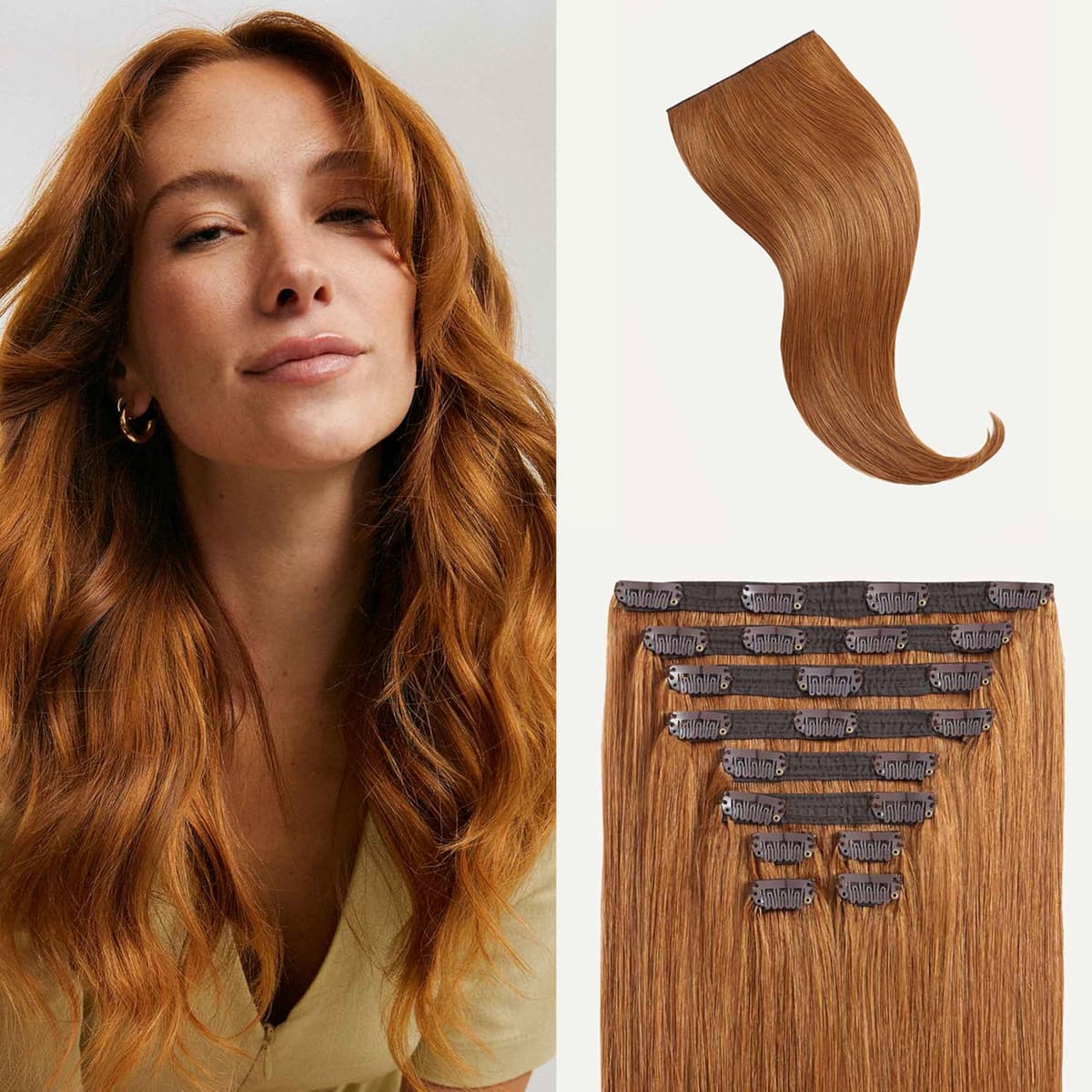 Luxy Hair 24" Natural Red Clip-In 100% Remy 240g - 10 piezas 24-240g-Color30