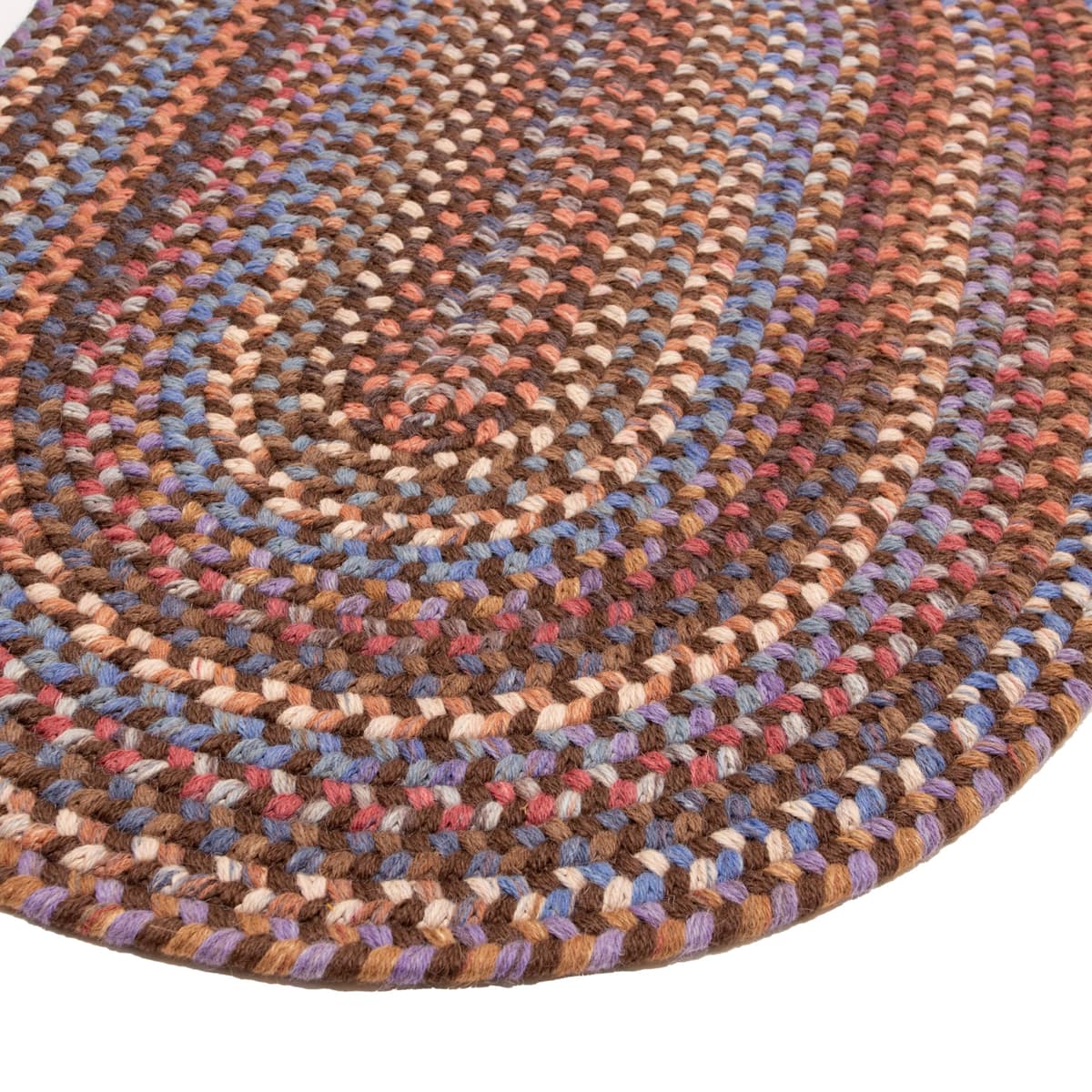 Super Area Rugs Tribeca Alfombra Trenzada de Lana Premium Reversible 6' x 9' Ovalada (Brown Mix)