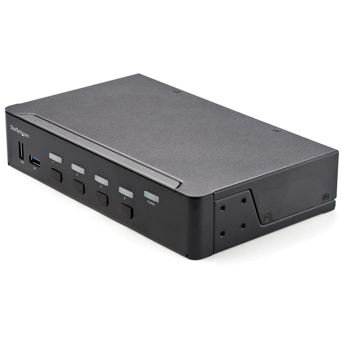 StarTech.com Switch KVM HDMI de 4 Puertos - Monitor Único 4K 60Hz Ultra HD HDR - Switch KVM HDMI 2.0 de Escritorio con Hub USB 3.0 de 2 Puertos (5 Gbps) y 4x USB 2.0 HID, Audio - Cambio por Teclas Rápidas - TAA SV431HU34K6