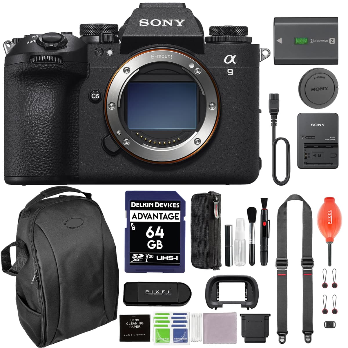 Sony Alpha 9 III Full-Frame Mirrorless Camera (Black) + Lector 3-en-1, Correa Peak Design y más ILCE-9M3