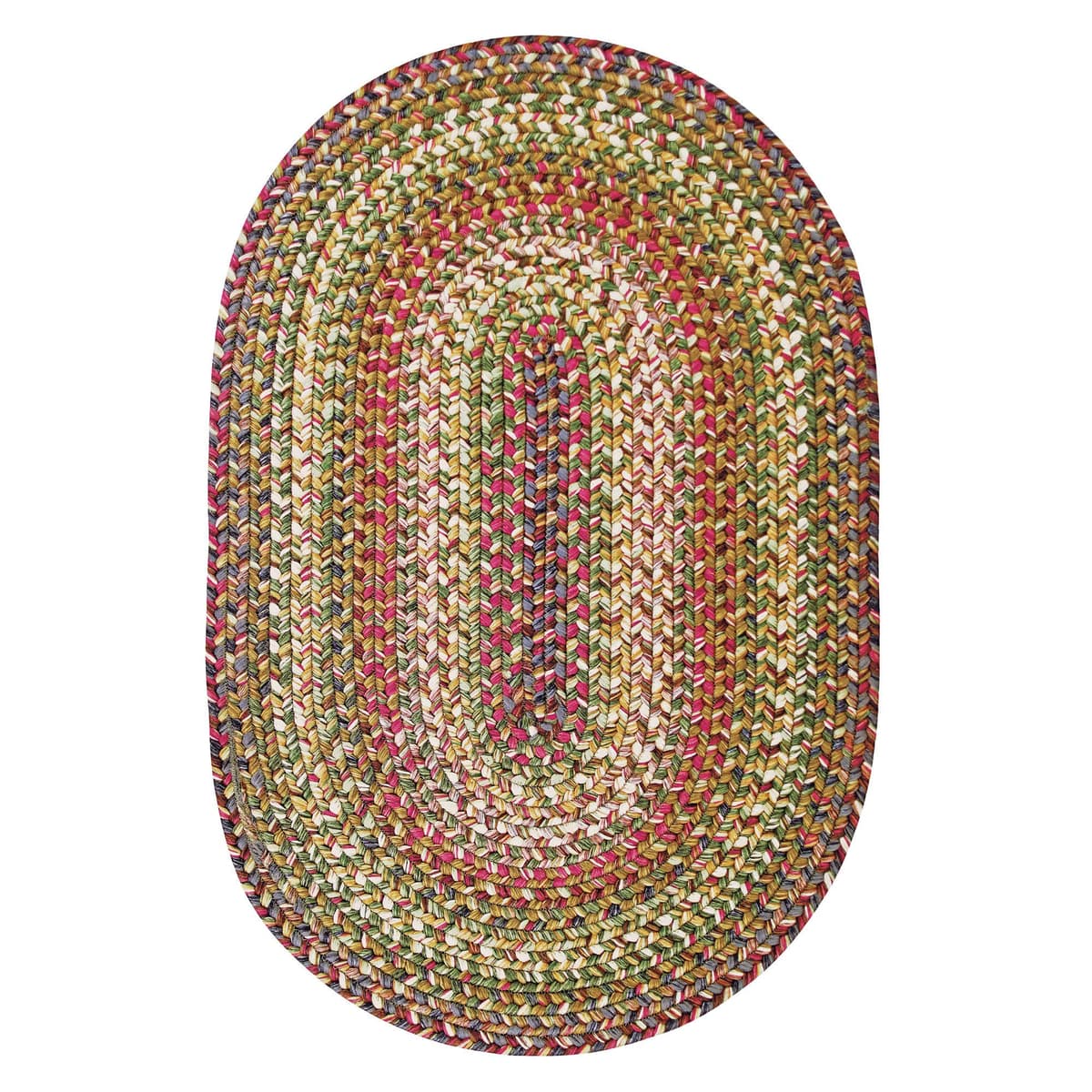 Homespice Rainforest Oval 8x10' - Alfombra trenzada multicolor, interior y exterior, resistente a mascotas 306166