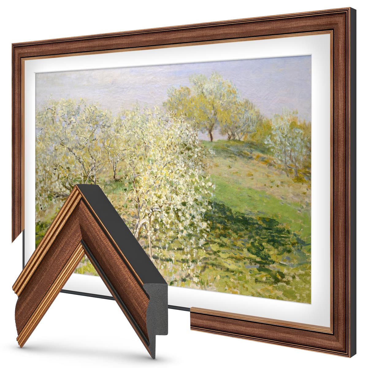 Marco de TV Deco delgado de cobre industrial de 55" - Compatible SOLO con Samsung The Frame (Ajusta 2021-2025, LS03A, LS03B, LS03C, LS03D, LS03FA)