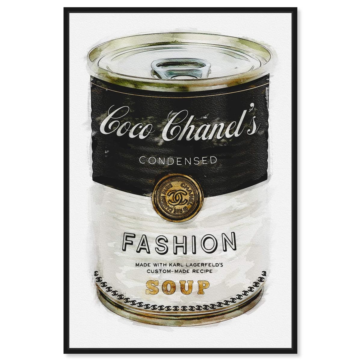 Oliver Gal Canvas Art Fashion Soup 24 x 36 - Decoración de Pared en Negro y Dorado 12468_24x36_CANV_BFL