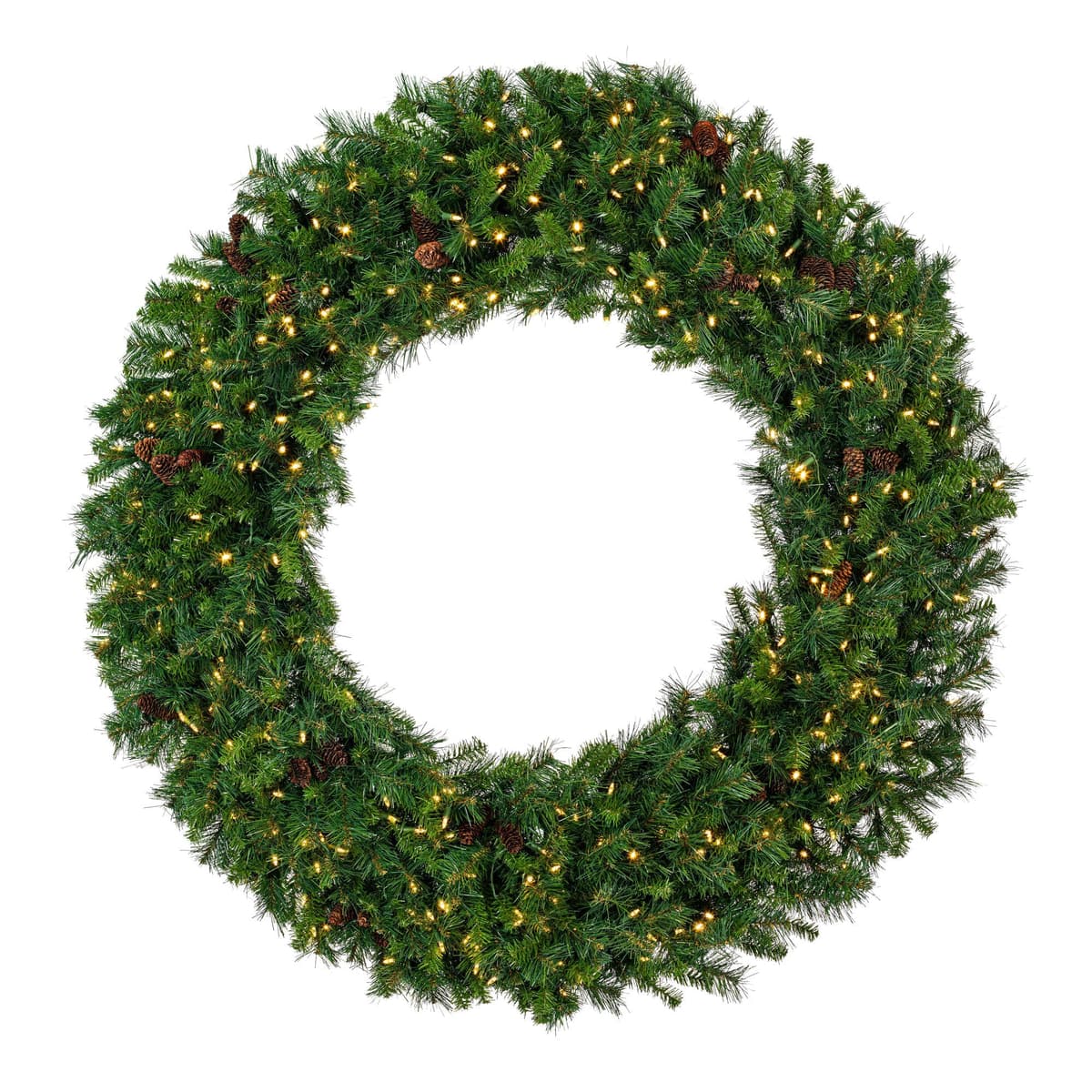 Corona Navideña Artificial Vickerman Cheyenne 144" con Luces LED Blanco Cálido A801091LED