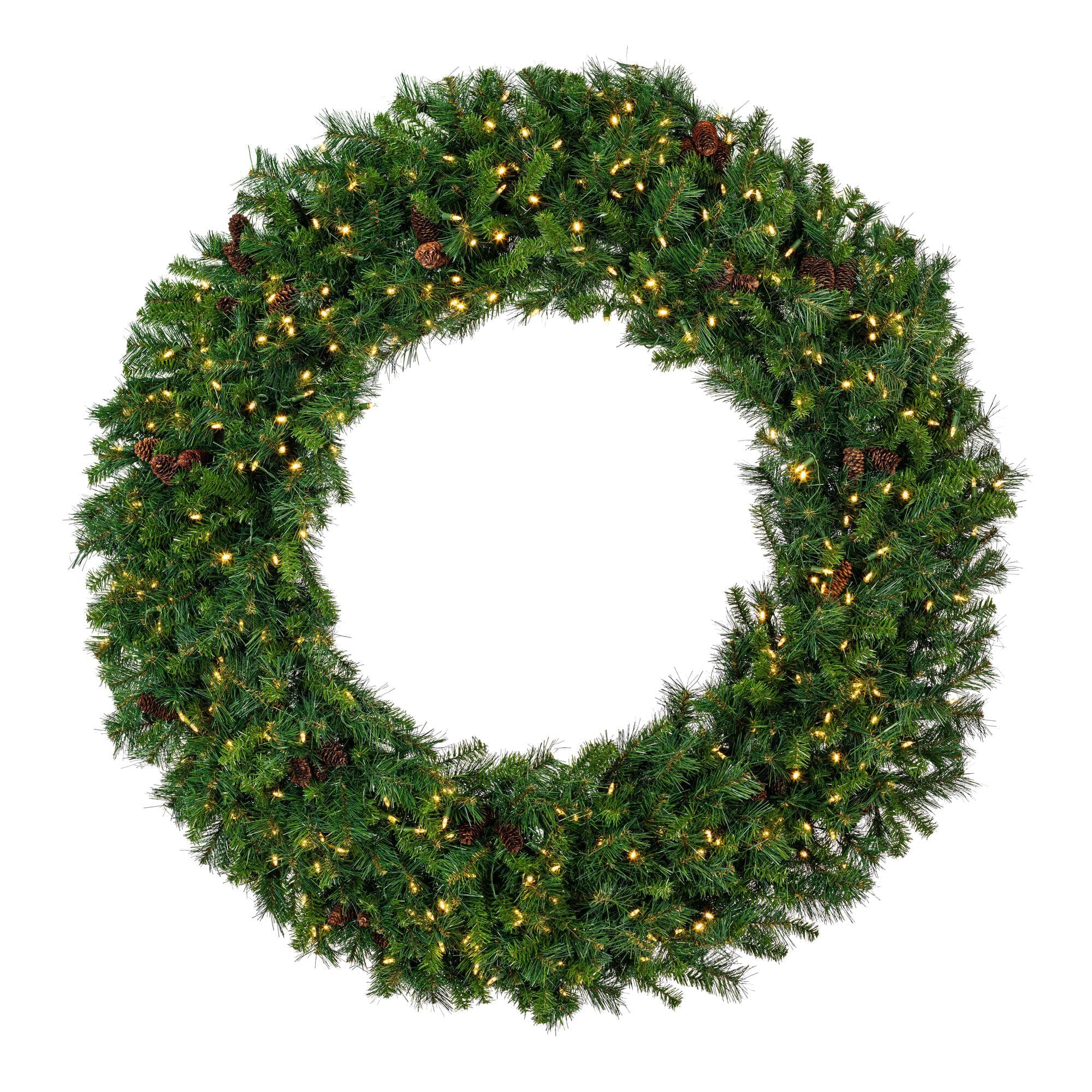 Corona Navideña Artificial Vickerman Cheyenne 144" con Luces LED Blanco Cálido A801091LED