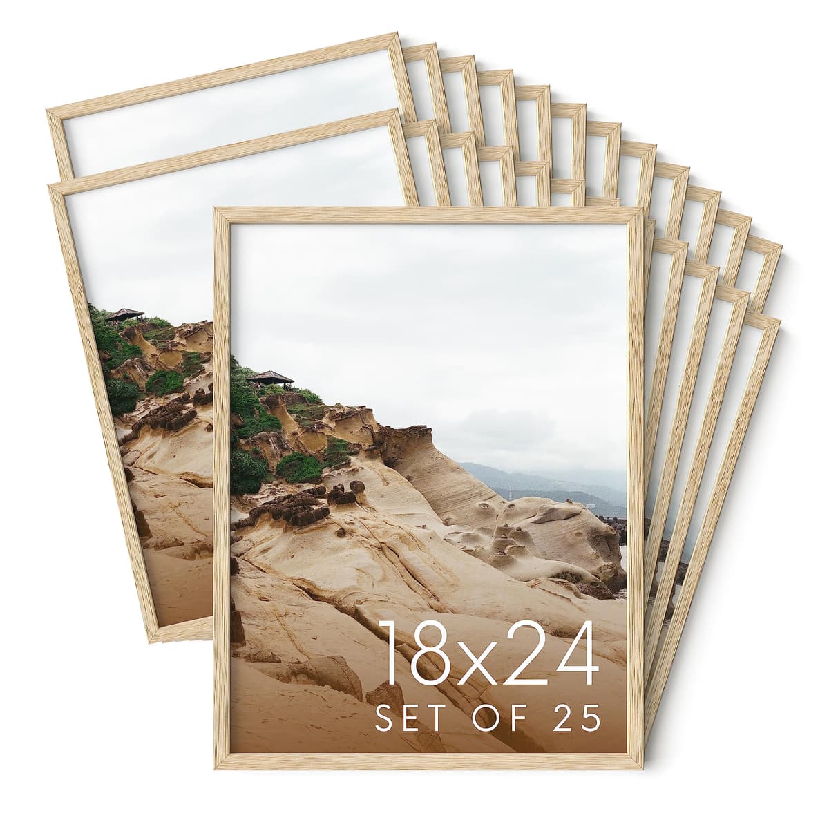 Haus and Hues Marcos de madera natural Oak 18x24 - Set de 25 unidades