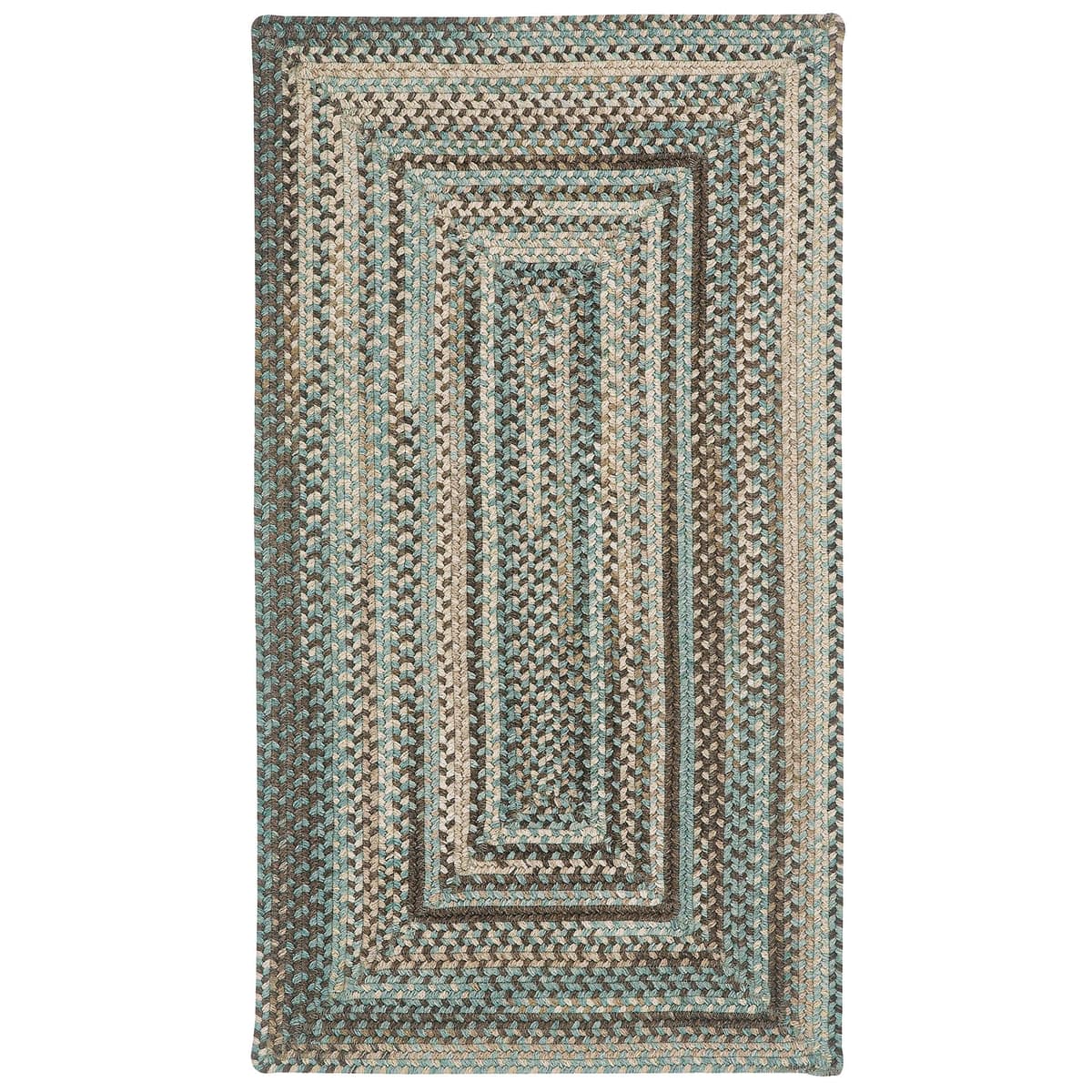 Capel American Heritage Slatewood 7' 0" X 7' 0" Alfombra trenzada rectangular concéntrica 0555QS07000700715
