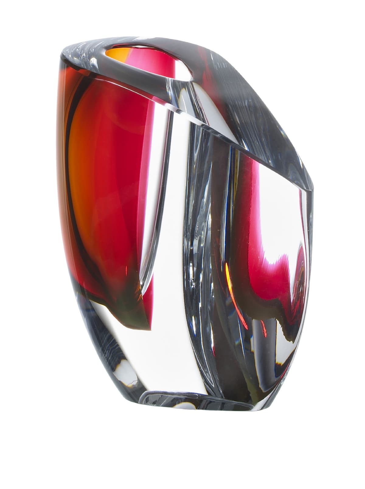 Kosta Boda Mirage Jarrón, Gris/Rojo, Mediano 7040707