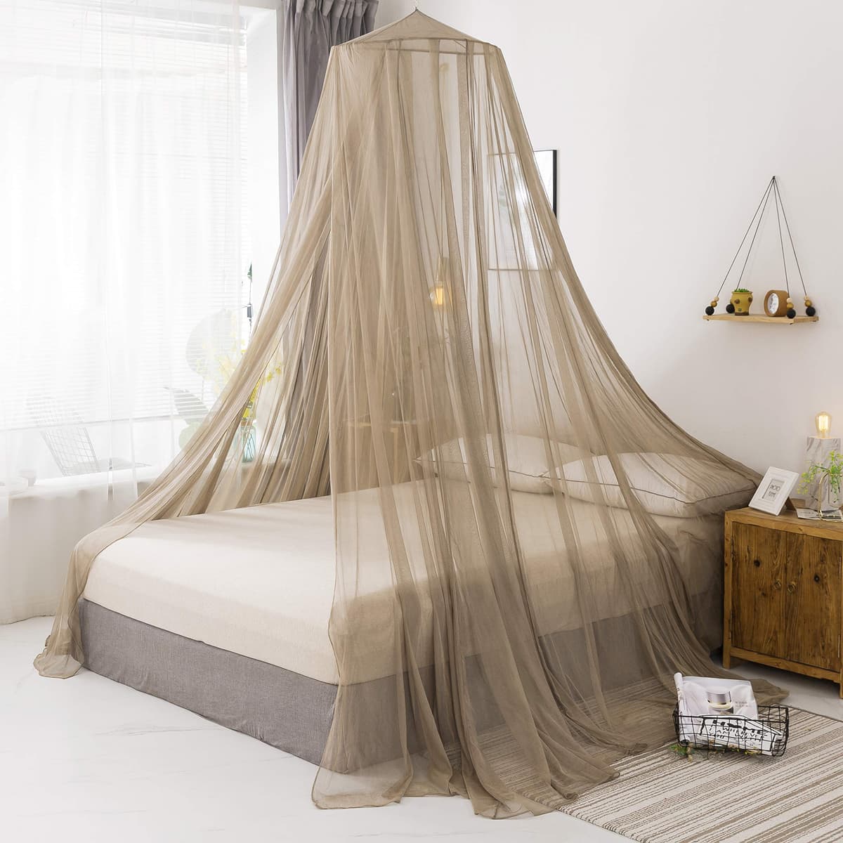 UrGarding toldo/cúpula de malla plateada para protección EMF, King circular 60x250x1200cm