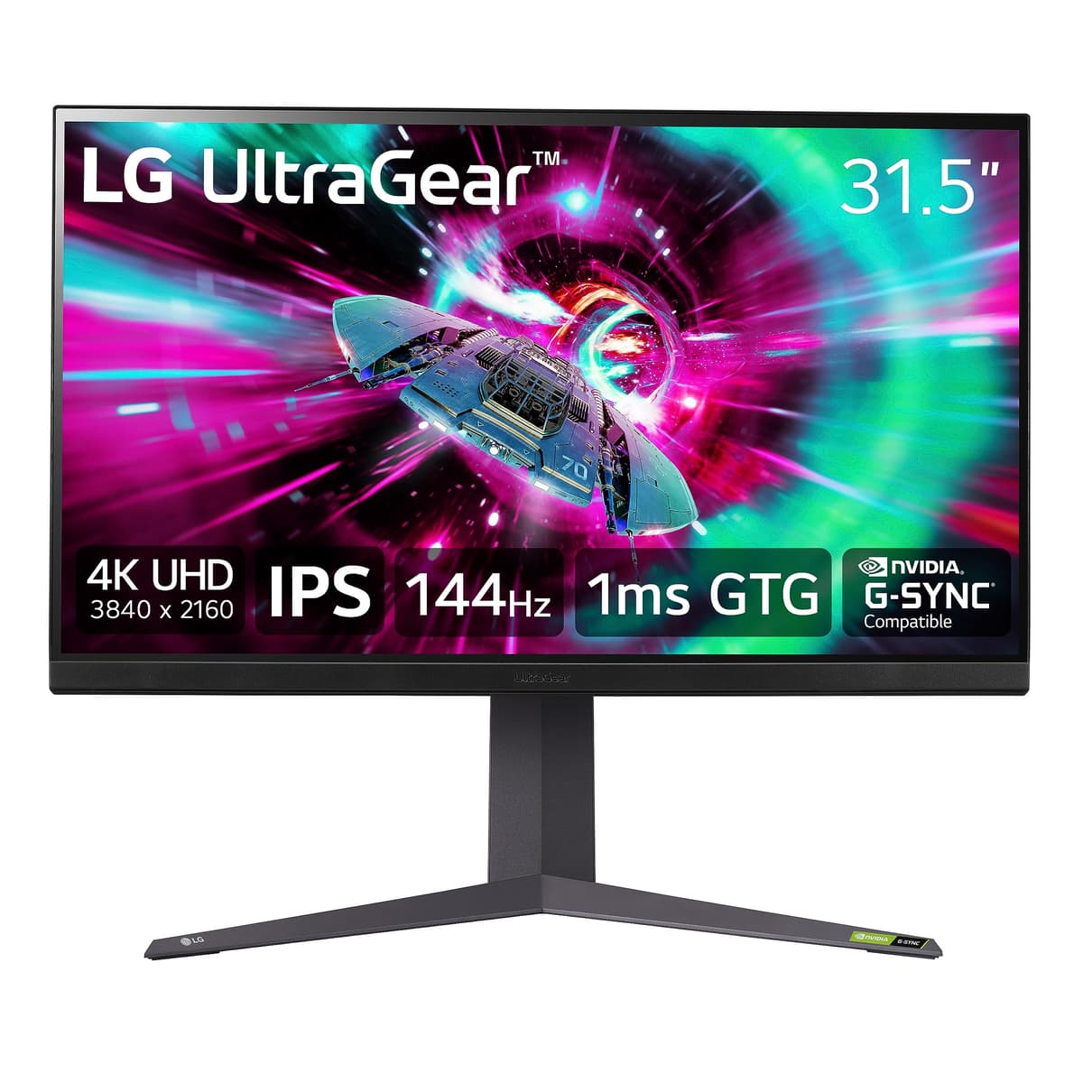 LG 32" UltraGear 4K UHD Gaming Monitor 144Hz, 1ms, VESA DisplayHDR 400, G-SYNC, FreeSync Premium 32GR93U-B.AUS