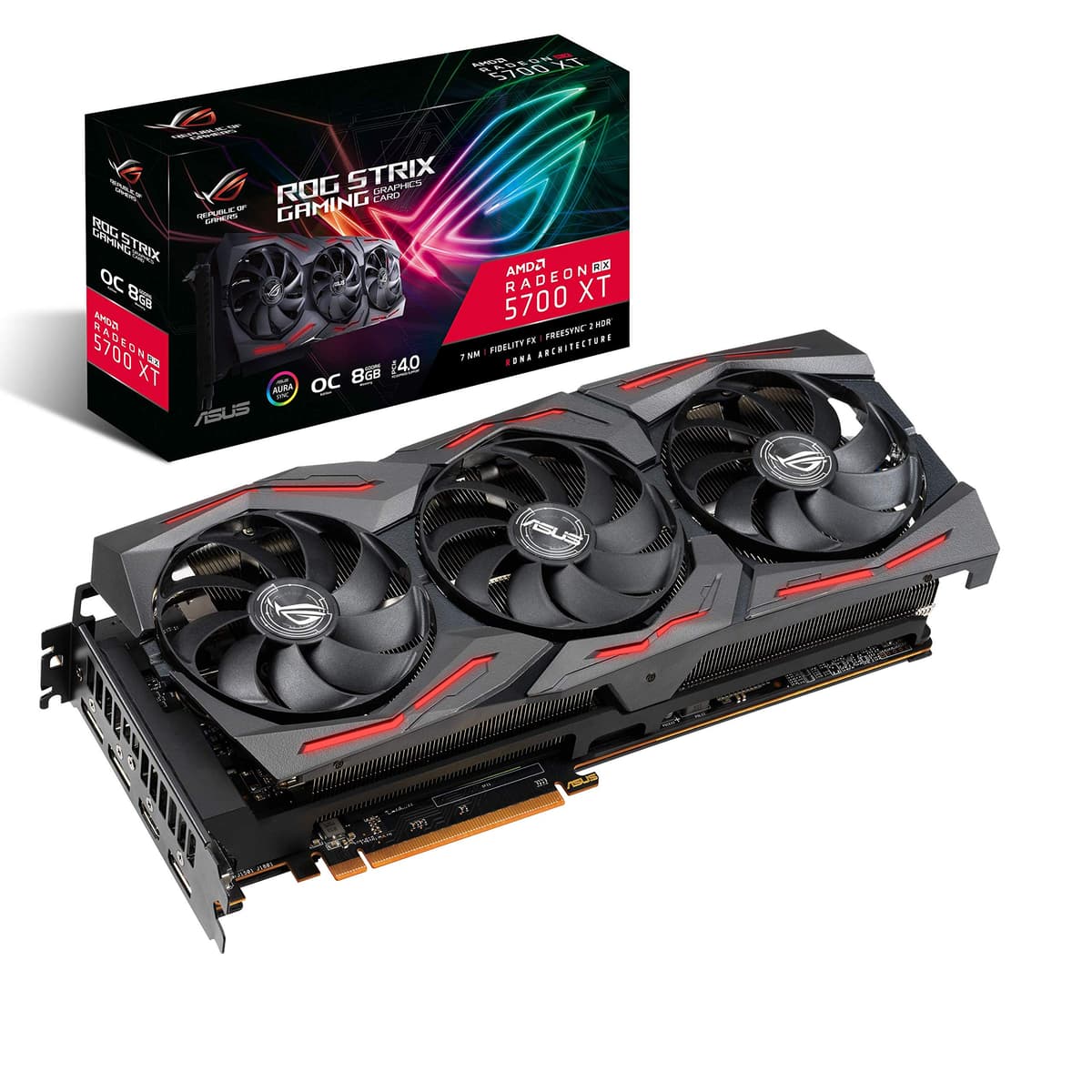 ASUS ROG Strix AMD Radeon RX 5700XT Overclockeada 8GB GDDR6 HDMI DisplayPort Tarjeta de Video para Gaming (ROG-STRIX-RX5700XT-O8G-GAMING)