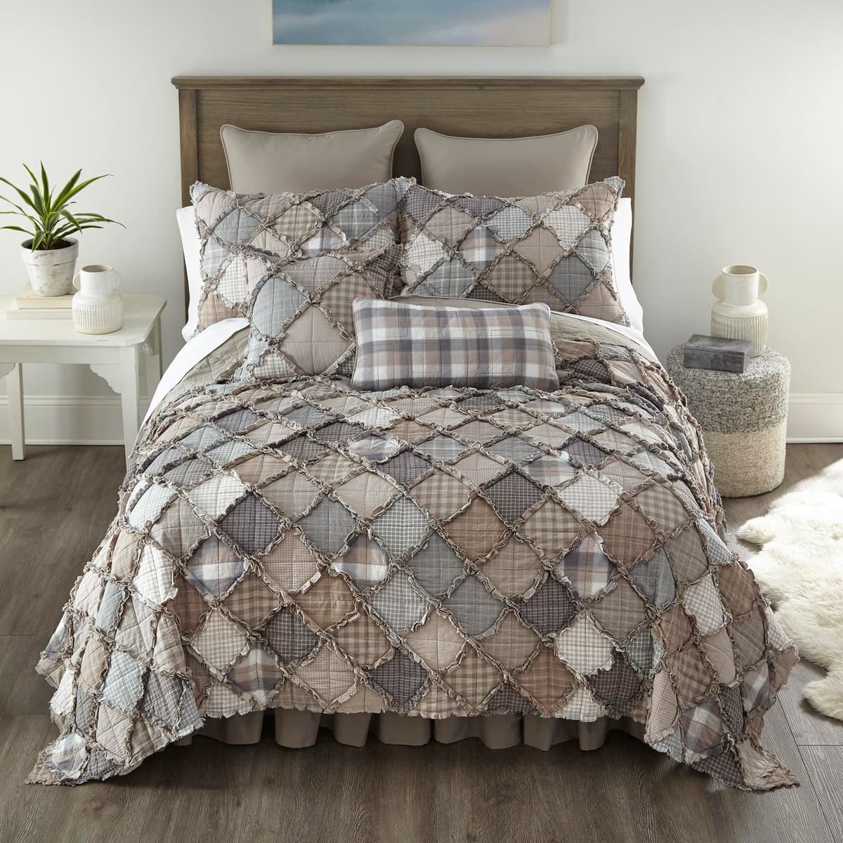 Donna Sharp King Juego de Cama 3 Piezas - King Quilt y 2 Fundas Estándar 25 Pieced Cotton Parent Product