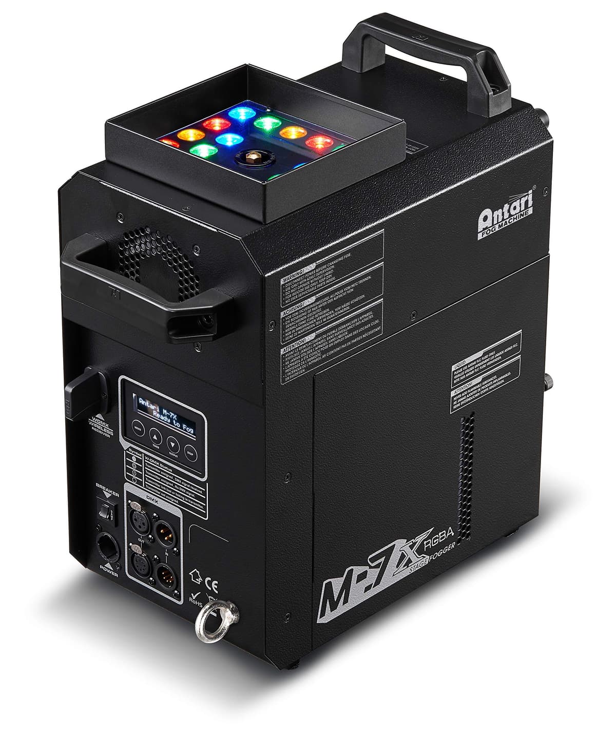 Antari M-7X - Nebulizador multi-posicional RGBA con LED y potente estallido de alcance de 35' 51701906