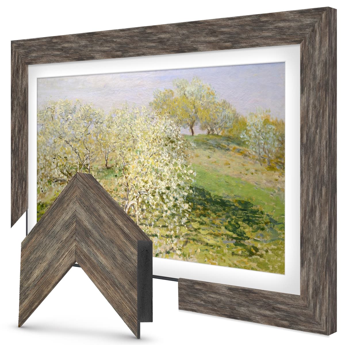 Marco Deco Premiere de Madera de Granja Desgastada de 55" - Compatible ÚNICAMENTE con Samsung The Frame (Compatible con 2021-2025, LS03A, LS03B, LS03C, LS03D, LS03FA)
