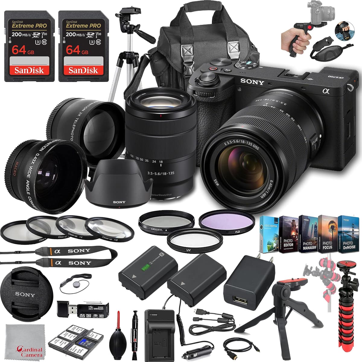 Sony a6700 Mirrorless Camera con 18-135mm y Kit Deluxe, 128GB SN-670018135DLX2023-JN23