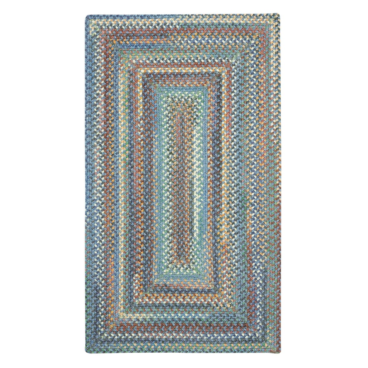 Alfombra Trenzada Capel American Heritage Legacy Azul 7' 0" X 7' 0" Rectángulo Concéntrico 0555QS07000700440