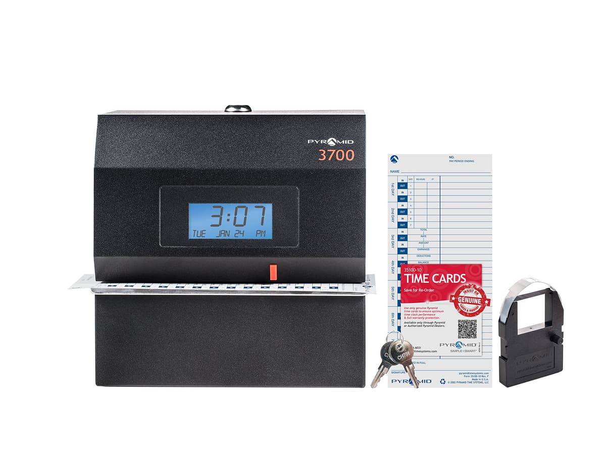 Pyramid 3700 Reloj Checador y Sello de Documentos Industrial