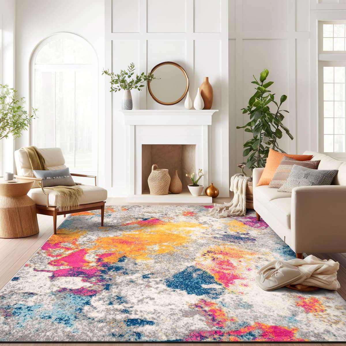 Rugshop Sky Collection - Alfombra moderna abstracta 12' x 15' multi 232MULTI12X15