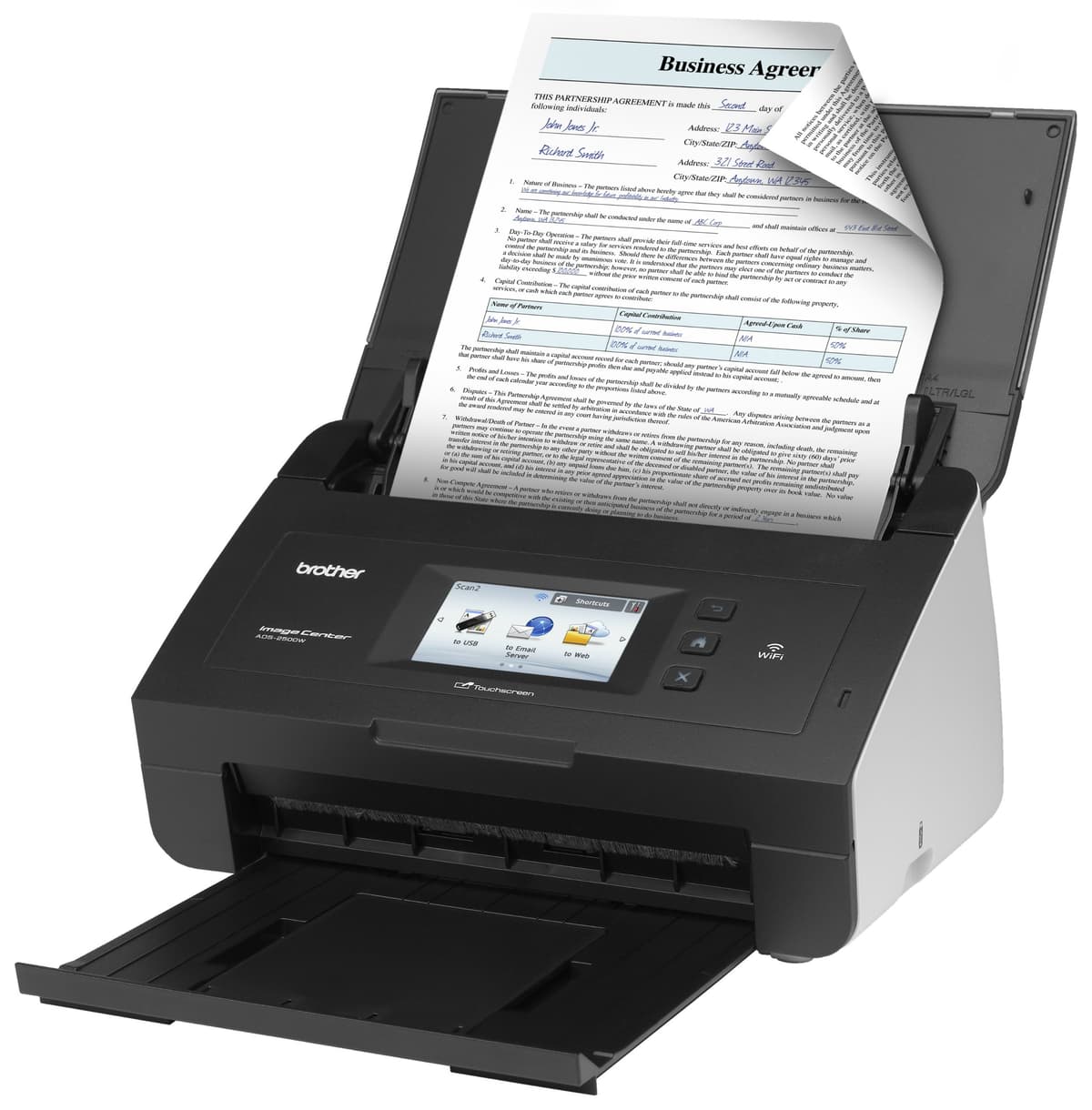Brother ADS-2500W Escáner de documentos de escritorio con Wi-Fi y Ethernet BRTADS2500W