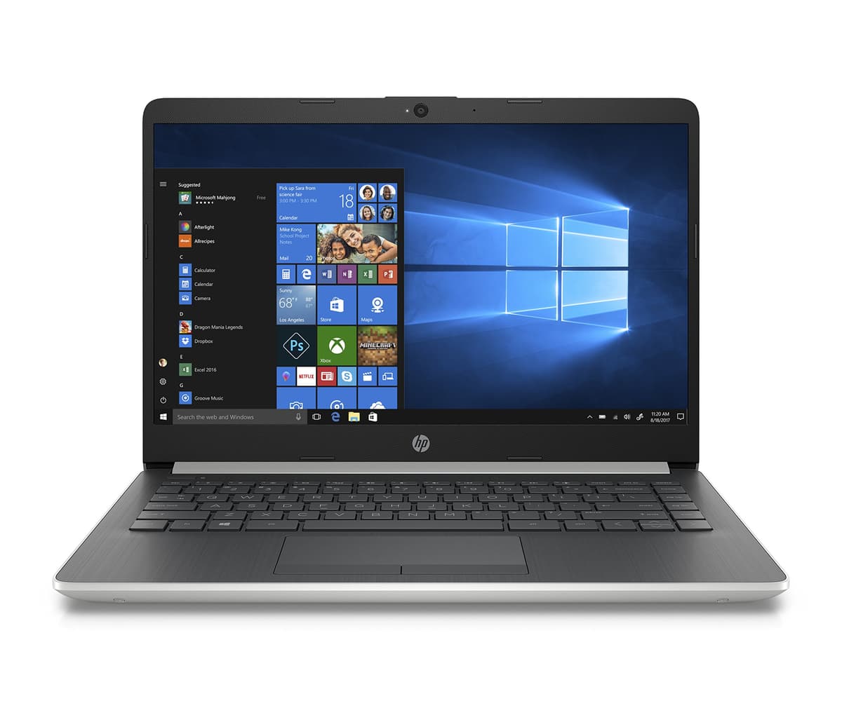 HP 4XN68UA#ABA Laptop 14", Intel Core i3-8130U, 4 GB RAM, 128 GB SSD, Windows 10, Plata