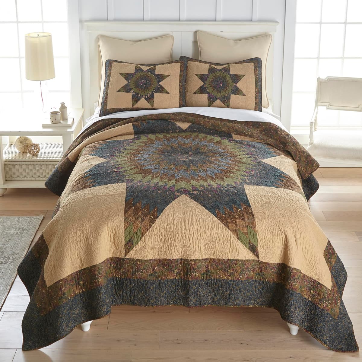 Donna Sharp King Bedding Set - Forest Star Quilt King con 2 Fundas estándar Z50407