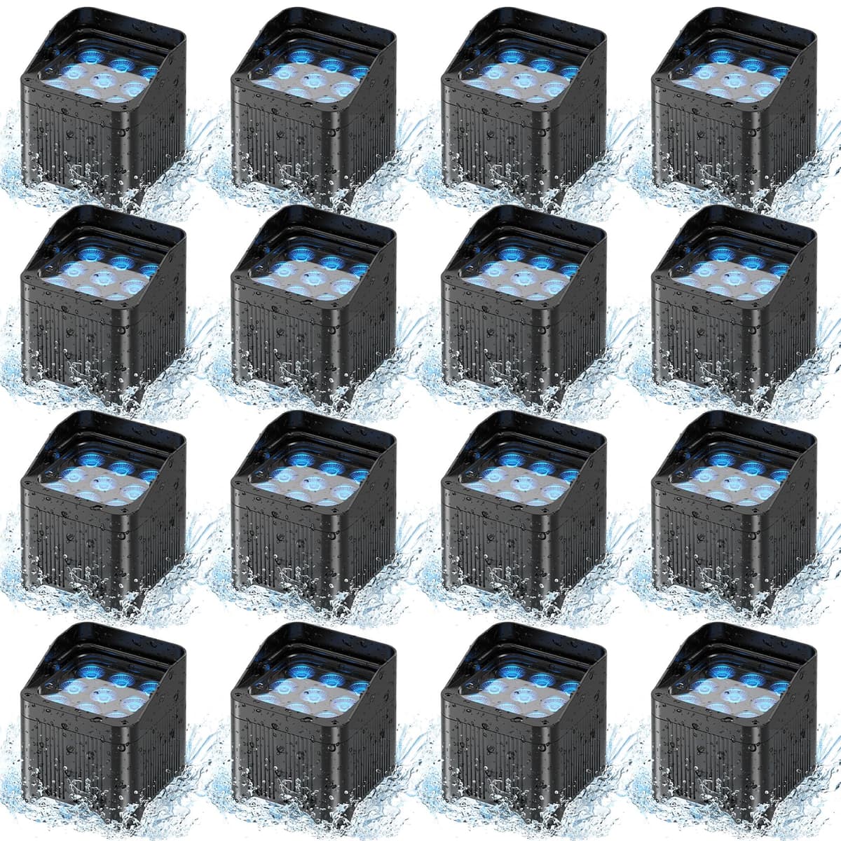 ZEMOJ Luces PAR inalámbricas recargables 9x18W RGBWA+UV con control DMX y remoto (pack 16) ZQ01241