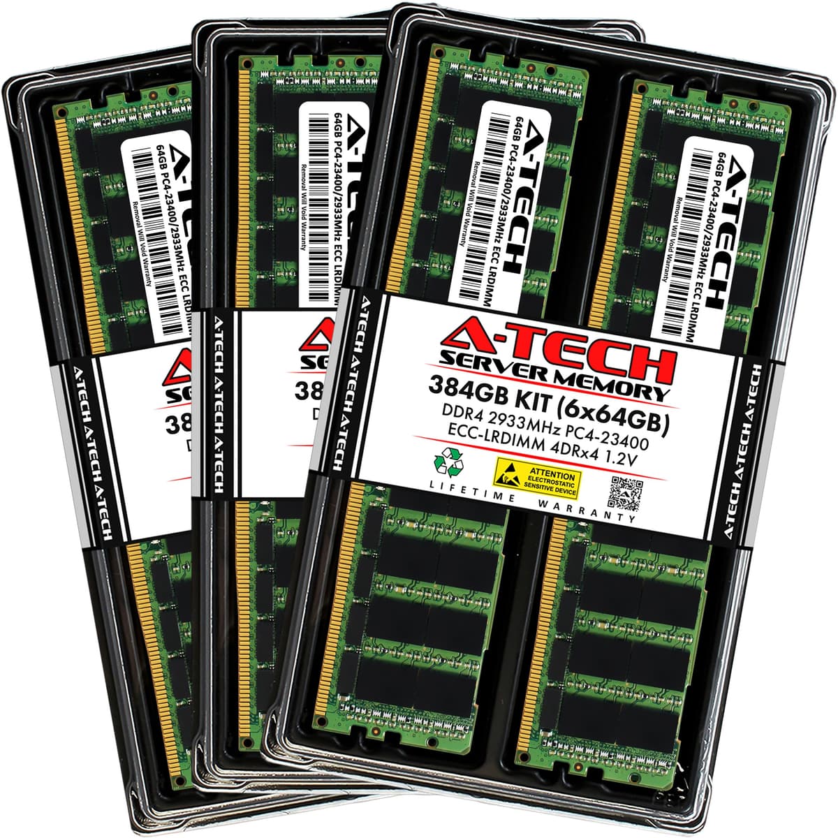 A-Tech 384GB (6x64GB) DDR4 2933MHz PC4-23400 ECC LRDIMM AT64G6D4D2933LQ4N12V
