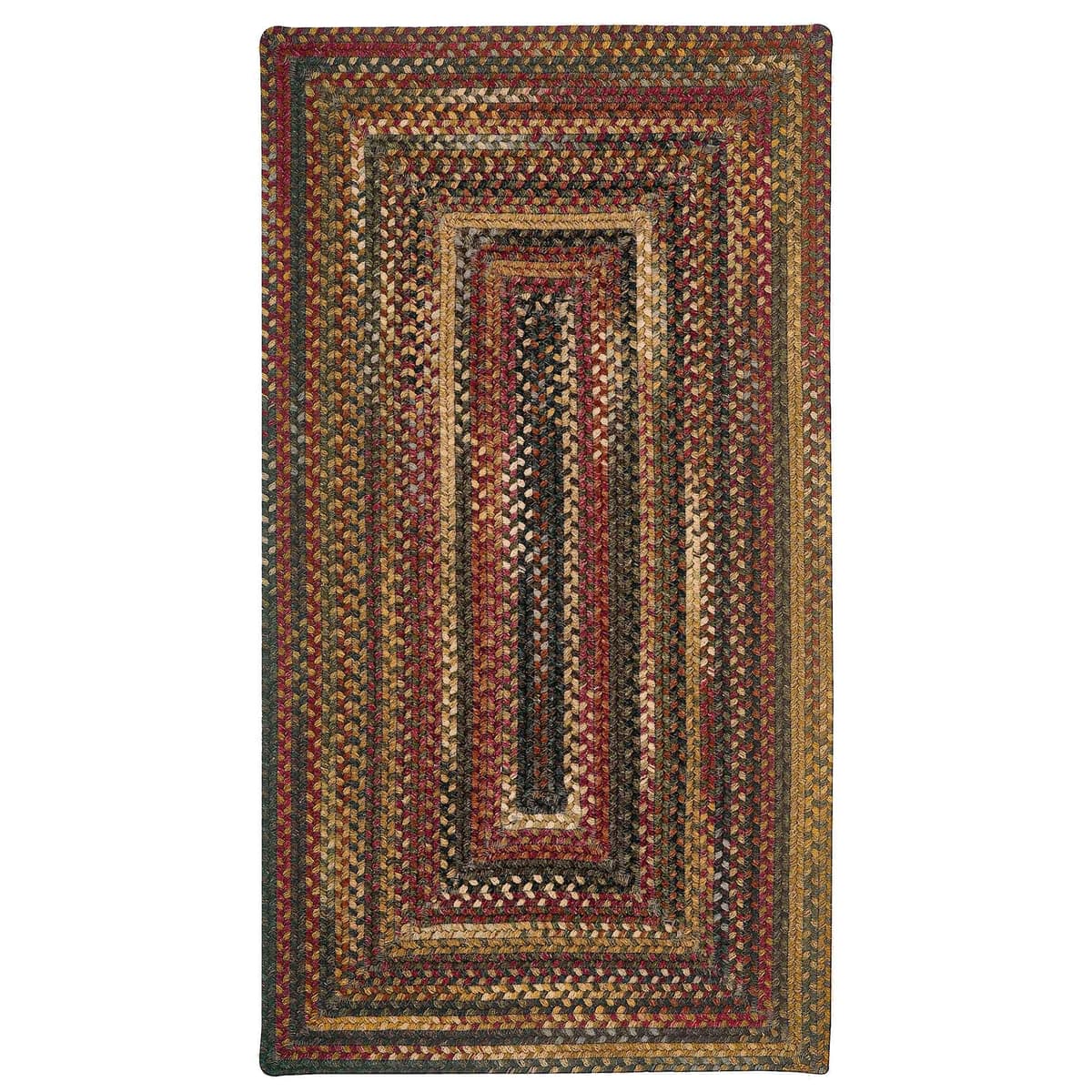 Tapete trenzado Capel American Heritage Woodstone 7' x 7' rectangular concéntrico 0555QS07000700901