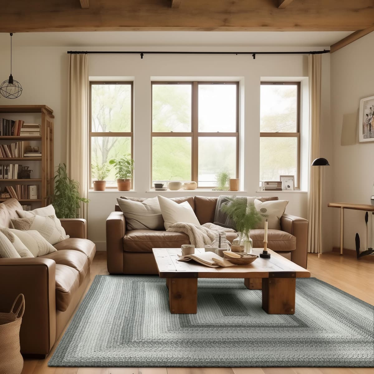 Homespice Alfombra Trenzada Gris Grafito 6x9' - Reversible y Apta para Mascotas 315632