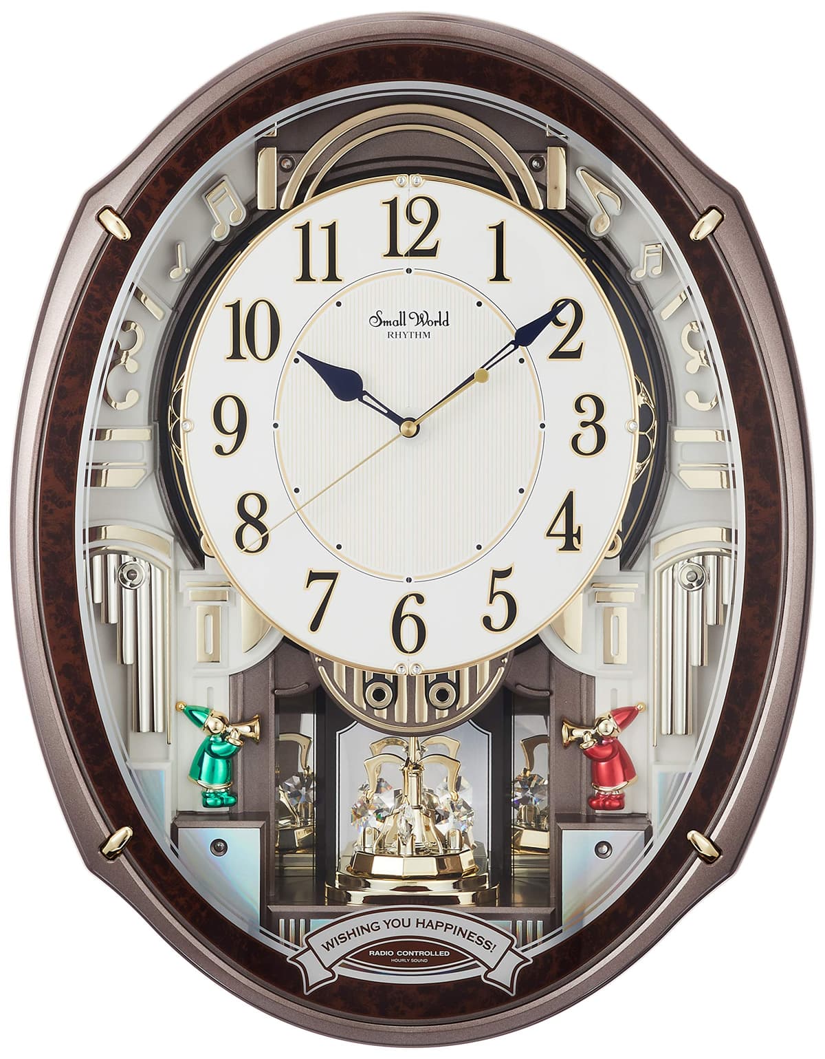 RHYTHM Reloj de pared 4MN545RH23 con melodías (48), marrón